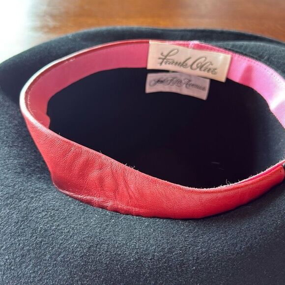 Vintage 1960’s Frank Olive designed for Saks Fifth Avenue Black Wool Hat Women’s - Picture 4 of 11